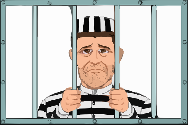 trestanec za mřížemi